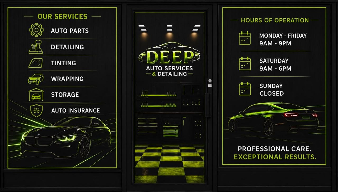 Deep Auto Services & Detailing storefront in Toronto